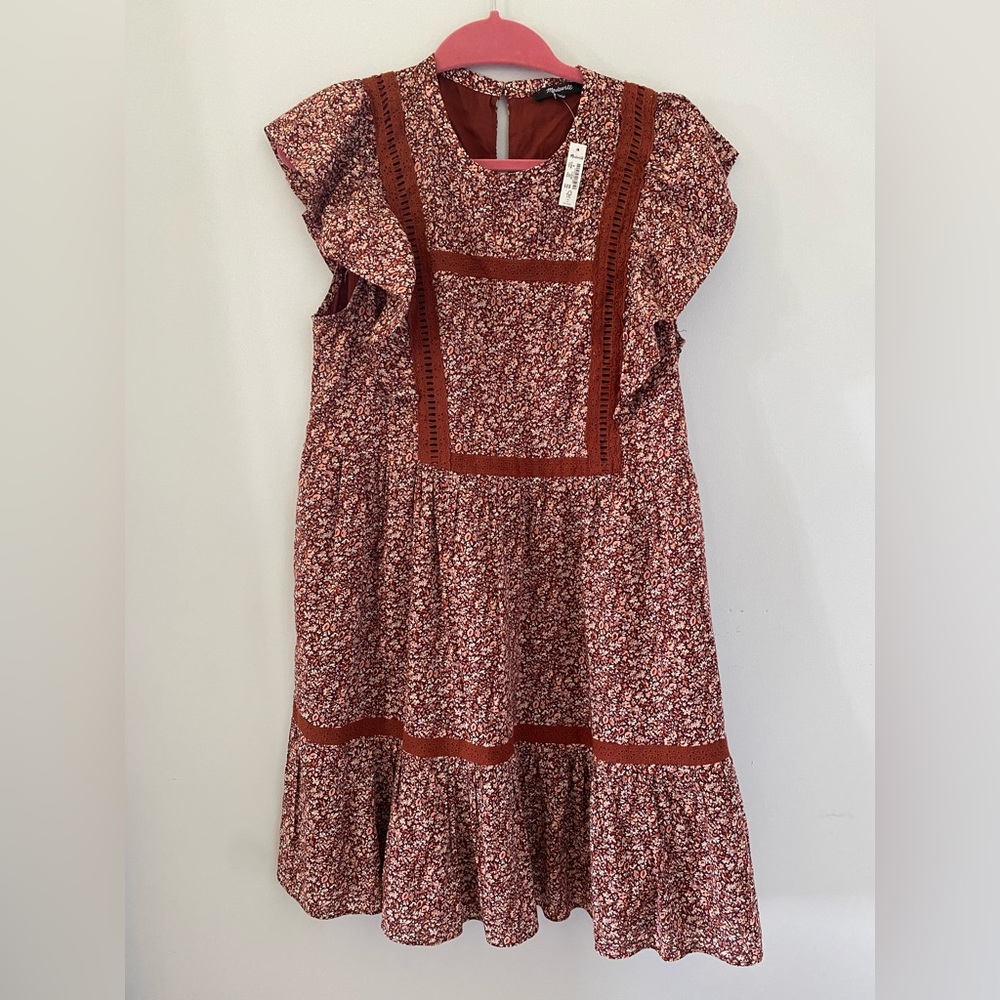 Madewell dress new with tags Flutter-Sleeve Mini Dress in Cottage Garden